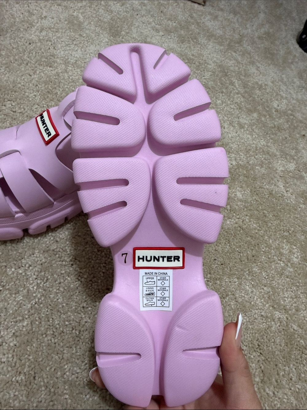 Hunter Women’s Pink Jelly Fisherman Sandals - Picture 3 of 4